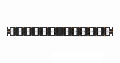 Неэкранированная патч-панель с угловыми портами, 24 порта, 19", 1U, категория 5e 